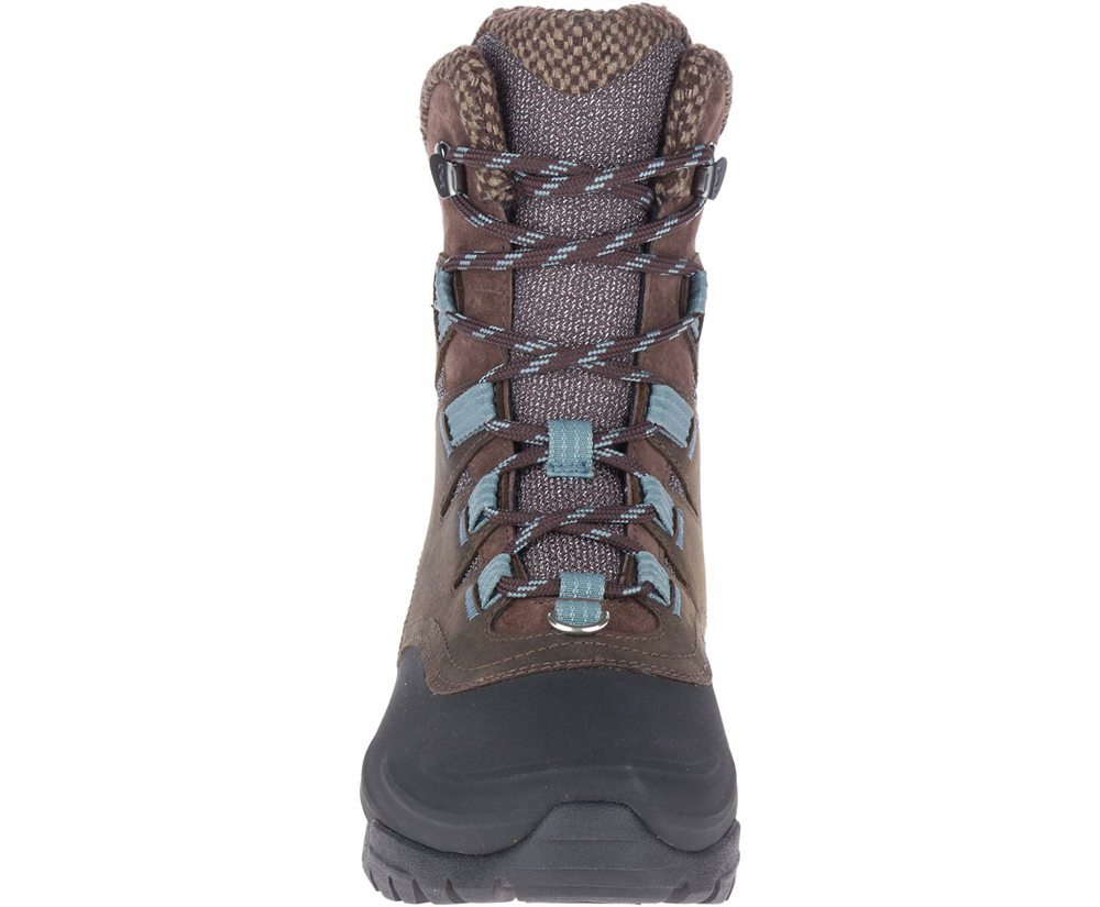 Kozaki Merrell Damskie Brązowe - Thermo Aurora 2 Mid Shell Waterproof - 037498-YFZ